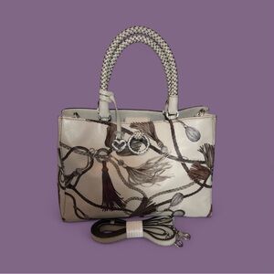 Brighton Elegant Cream and Brown Designer Tote Bag